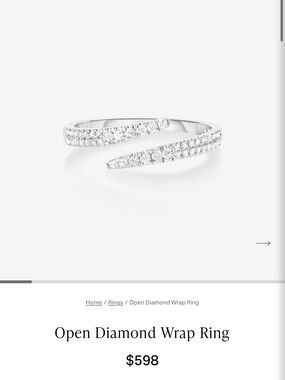 Ring Concierge White Diamond Open Wrap Ring